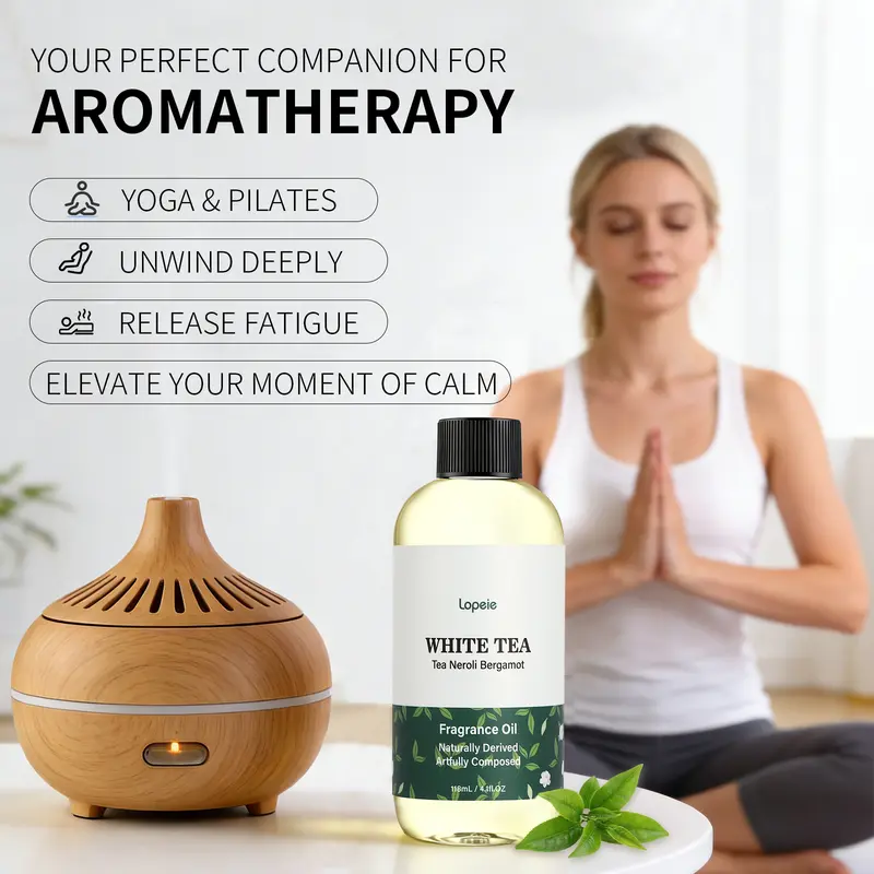 Lopeie Diffuser Oil Refill | 118ml (4.1 fl oz) | Ritz-Carlton Scent | White Tea & Citrus | Suitable for Ultrasonic & Anhydrous Diffusers