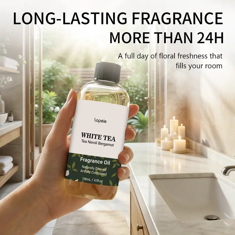 Lopeie Diffuser Oil Refill | 118ml (4.1 fl oz) | Ritz-Carlton Scent | White Tea & Citrus | Suitable for Ultrasonic & Anhydrous Diffusers