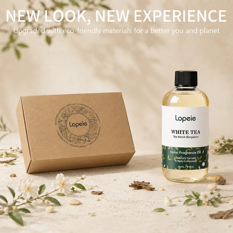 Lopeie Diffuser Oil Refill | 118ml (4.1 fl oz) | Ritz-Carlton Scent | White Tea & Citrus | Suitable for Ultrasonic & Anhydrous Diffusers