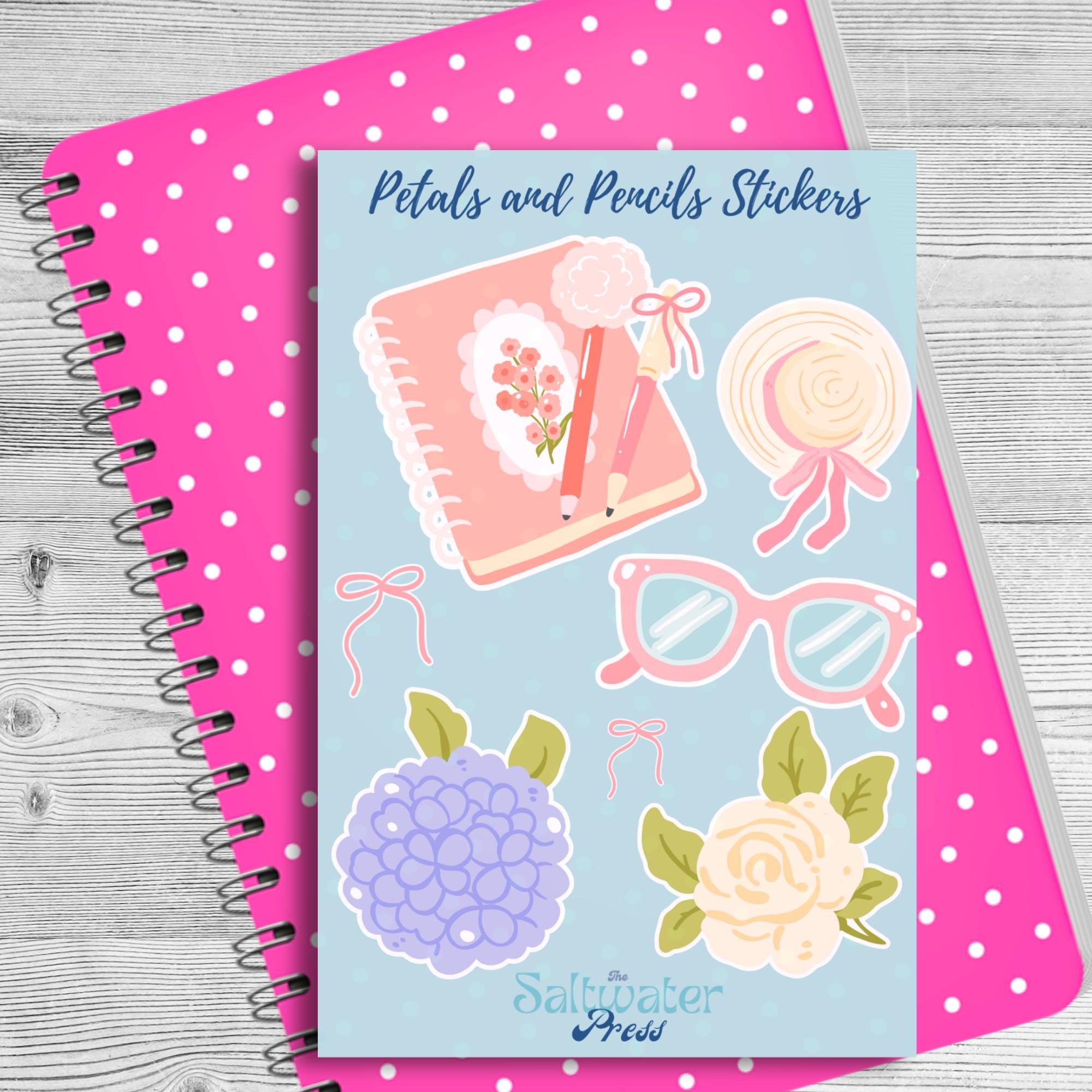 Floral Sticker Sheet | Planner, Journal, Laptop Decals (4x6) by The Saltwater Press
