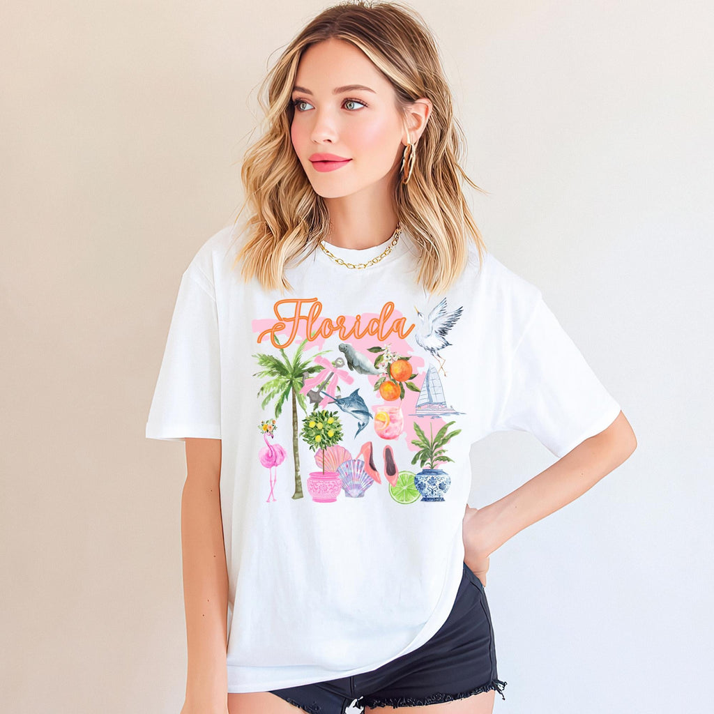 Florida Graphic Tee – Tropical Vacation Women's Beach Souvenir Shirt by The Saltwater Press