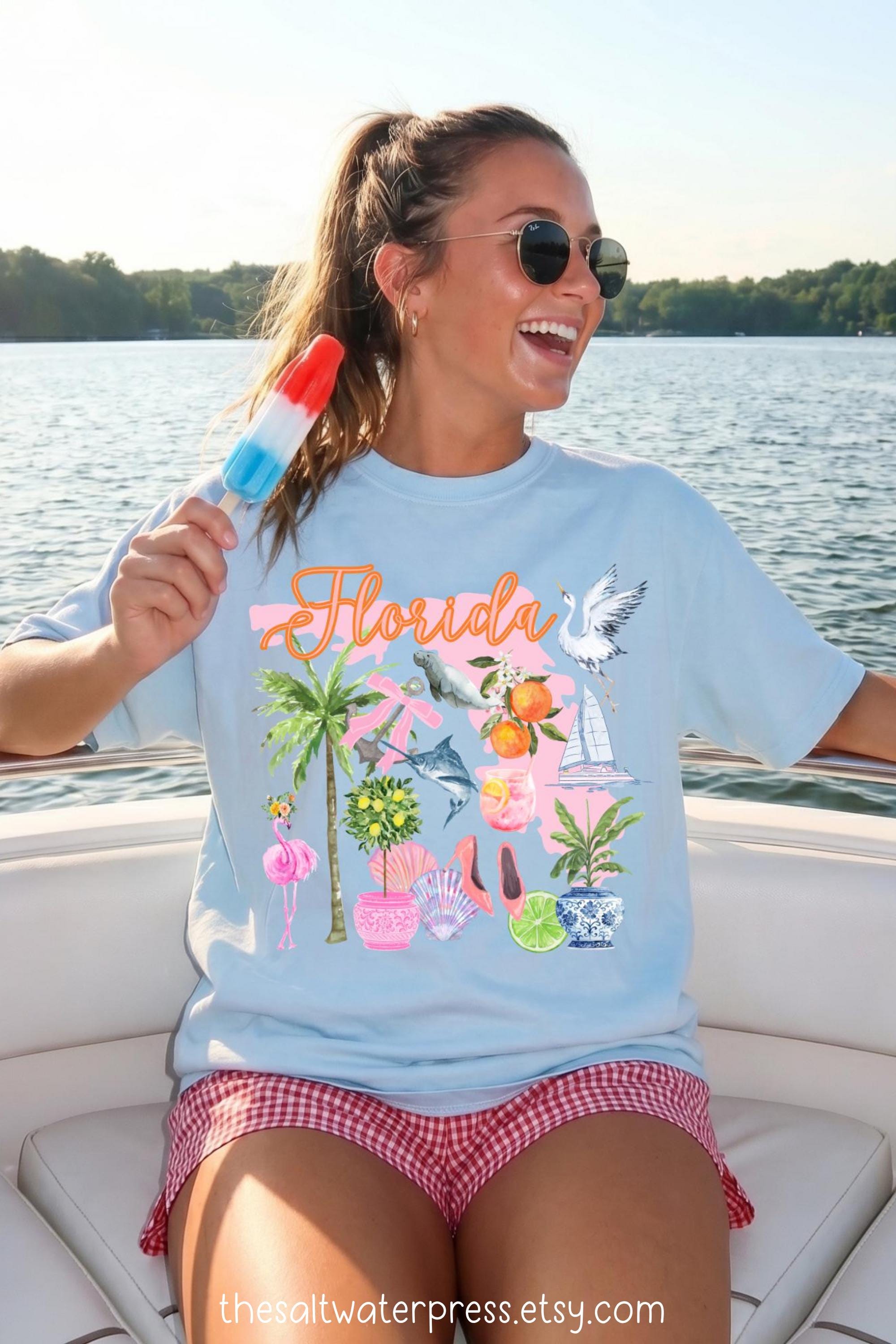 Florida Graphic Tee – Tropical Vacation Women's Beach Souvenir Shirt by The Saltwater Press