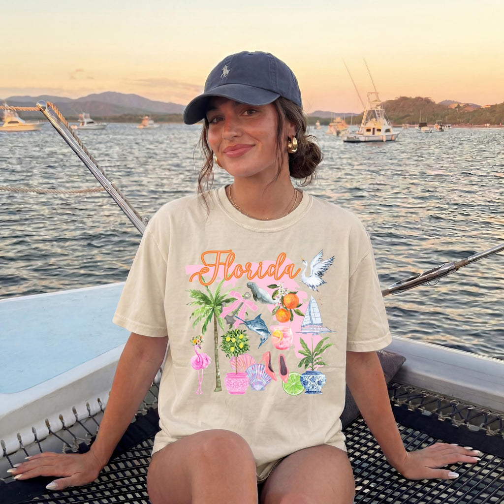 Florida Graphic Tee – Tropical Vacation Women's Beach Souvenir Shirt by The Saltwater Press