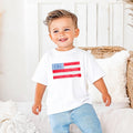 Fourth July Kids Shirt – Personalized Watercolor American Flag Tee by The Saltwater Press