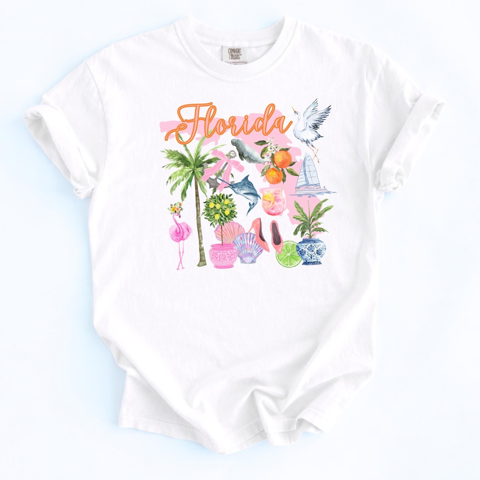 Florida Graphic Tee – Tropical Vacation Women's Beach Souvenir Shirt by The Saltwater Press