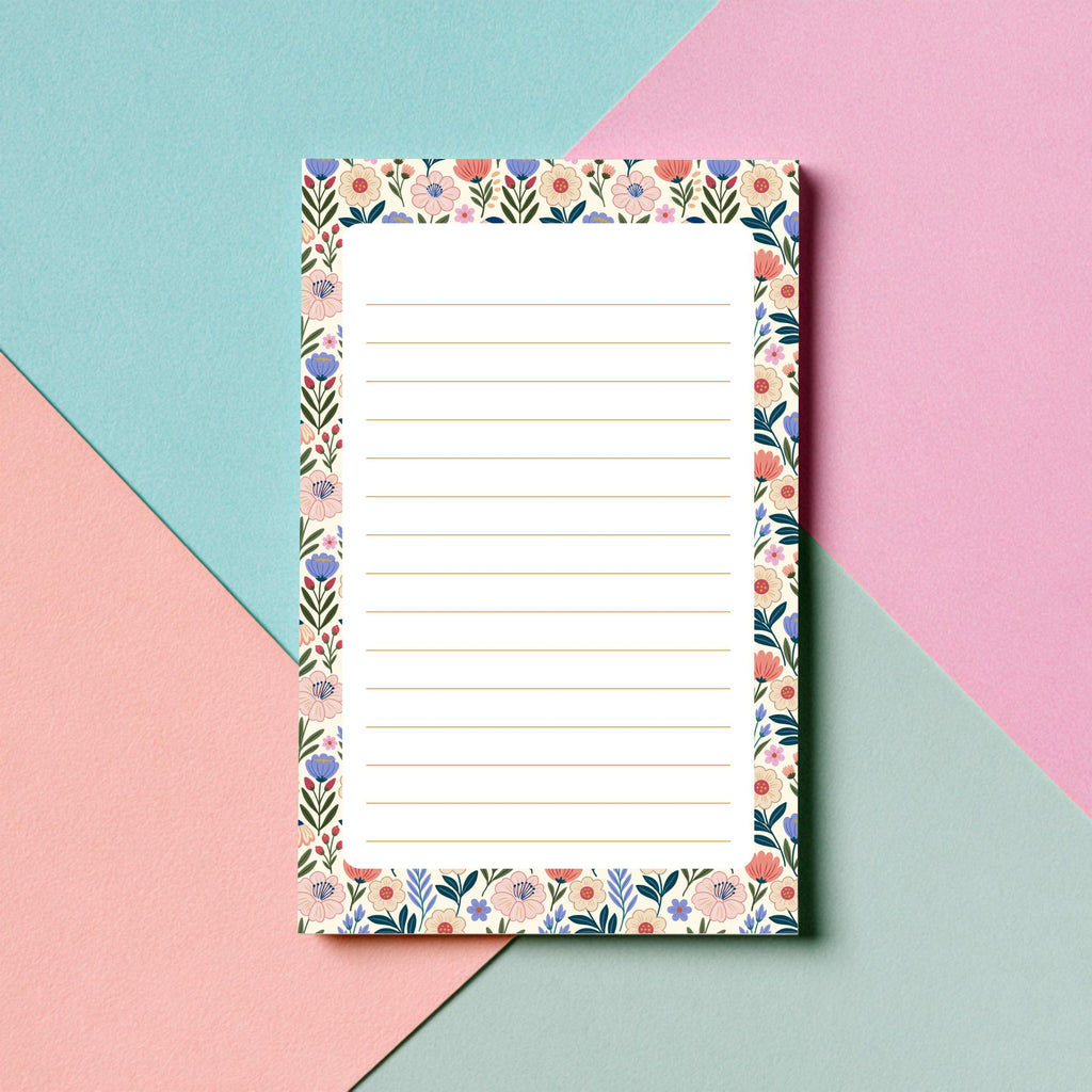 Floral Notepad – Tearaway Botanical Writing Paper with 50 Sheets by The Saltwater Press