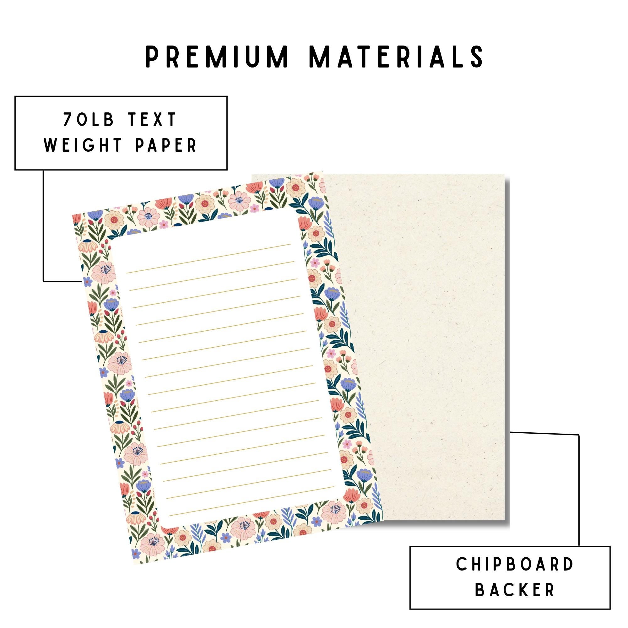 Floral Notepad – Tearaway Botanical Writing Paper with 50 Sheets by The Saltwater Press