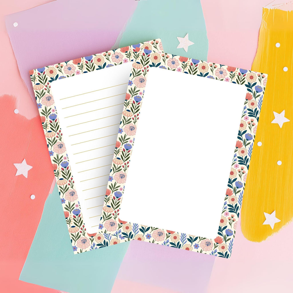 Floral Notepad – Tearaway Botanical Writing Paper with 50 Sheets by The Saltwater Press