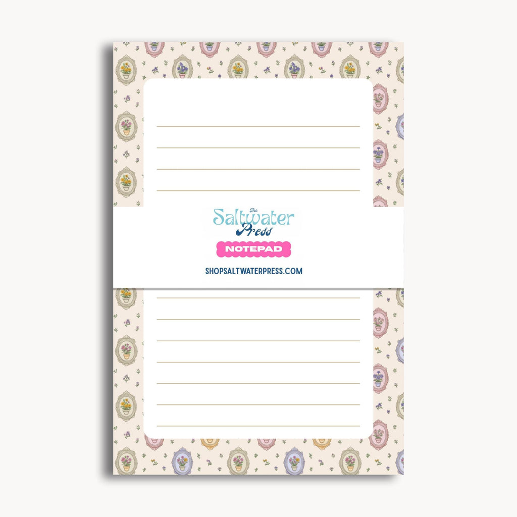 Floral Notepad – Vintage Botanical Lined 50 Tearoff Sheets by The Saltwater Press