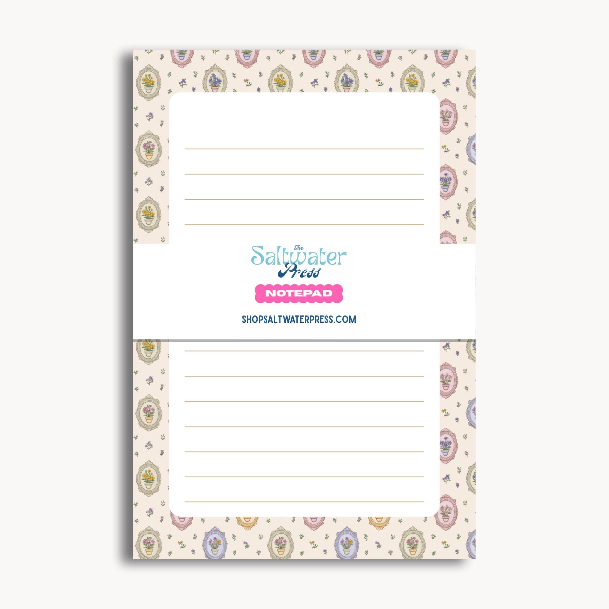 Floral Notepad – Vintage Botanical Lined 50 Tearoff Sheets by The Saltwater Press