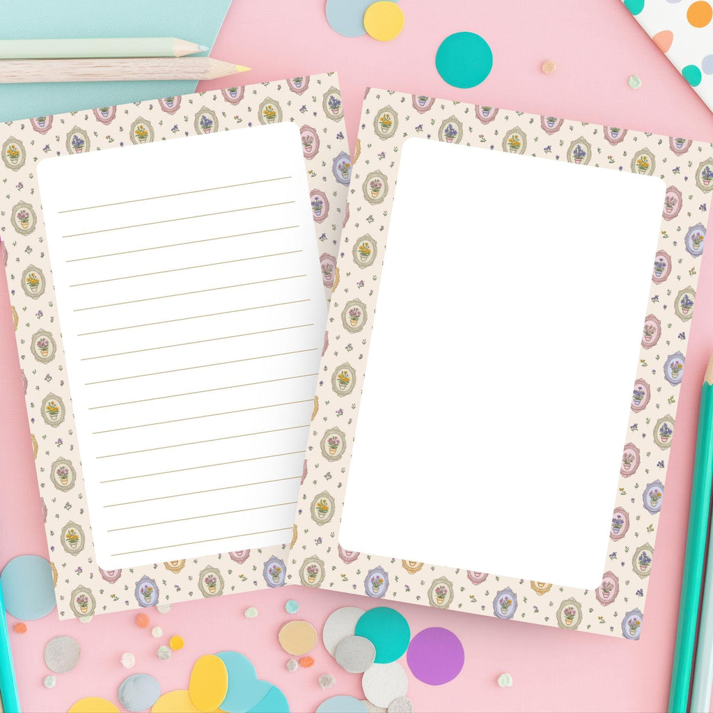 Floral Notepad – Vintage Botanical Lined 50 Tearoff Sheets by The Saltwater Press