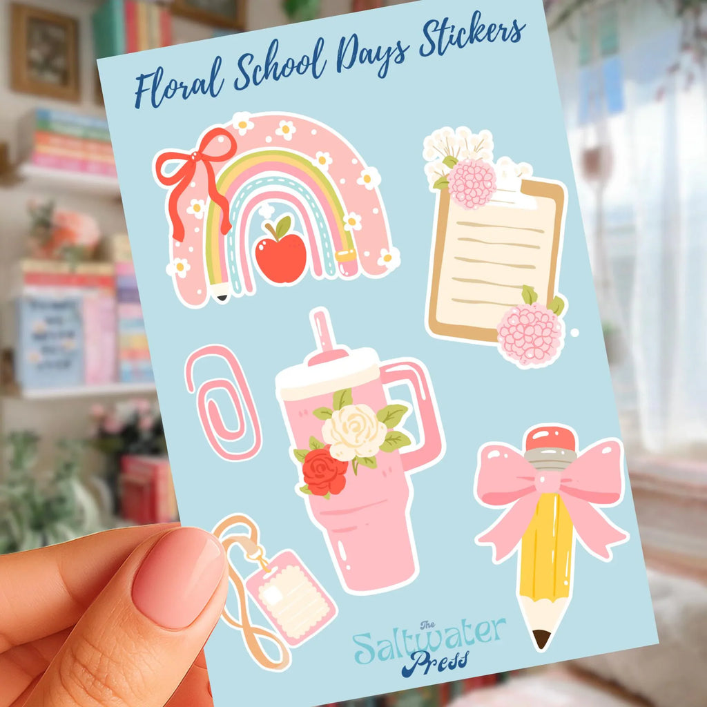 Floral School Days Sticker Sheet by The Saltwater Press